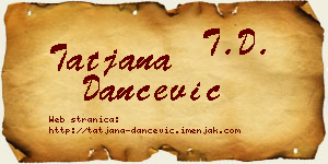 Tatjana Dančević vizit kartica